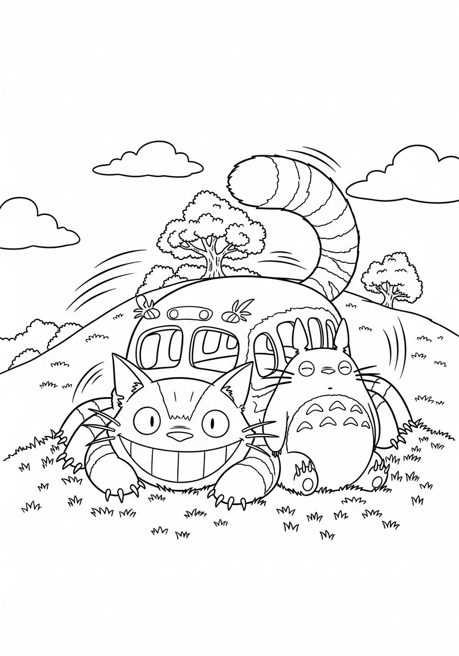 funny Totoro coloring pages