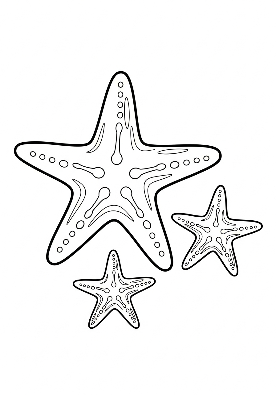 Starfish coloring page to print