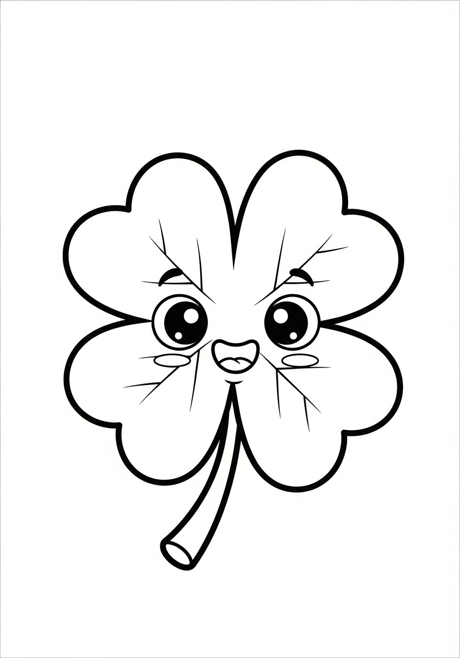 4 Leaf Clover coloring pages high quality