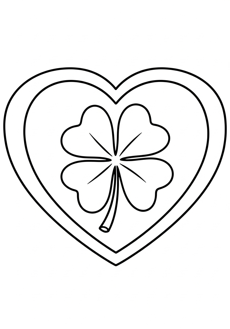 4 Leaf Clover colouring sheets 2