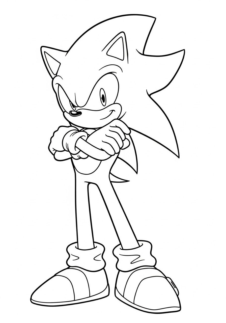 printable pdf Super Sonic coloring pages