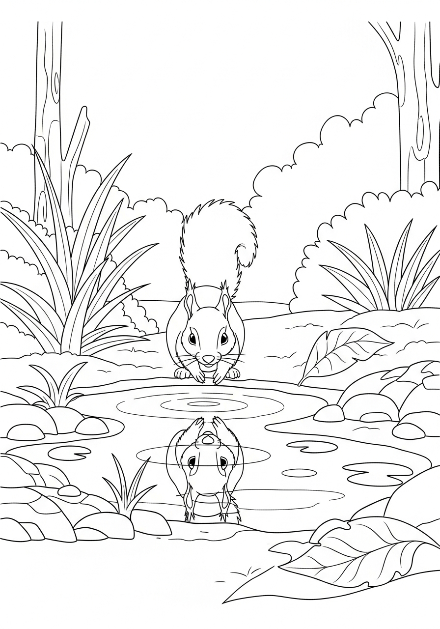 print squirrel coloring pages