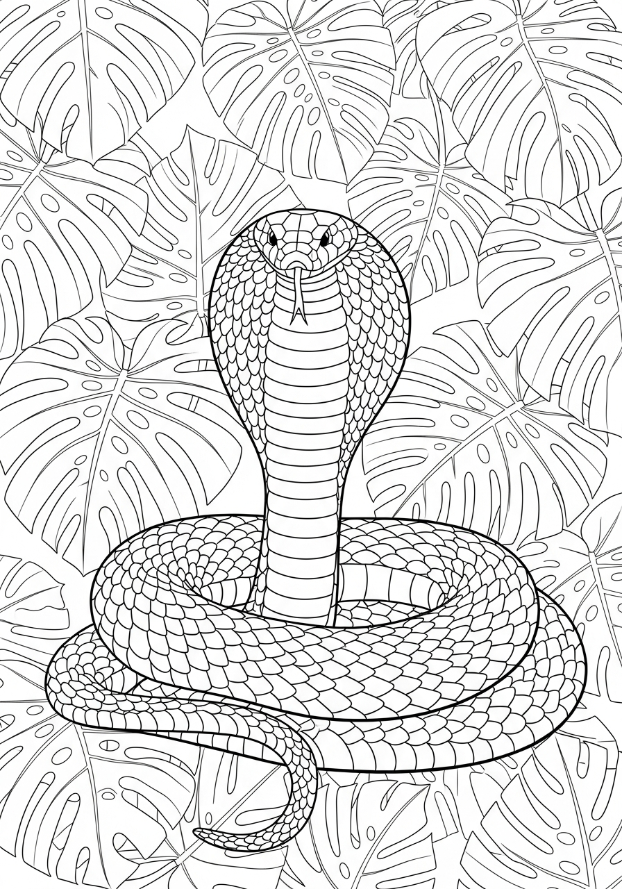 King Cobra coloring page kids