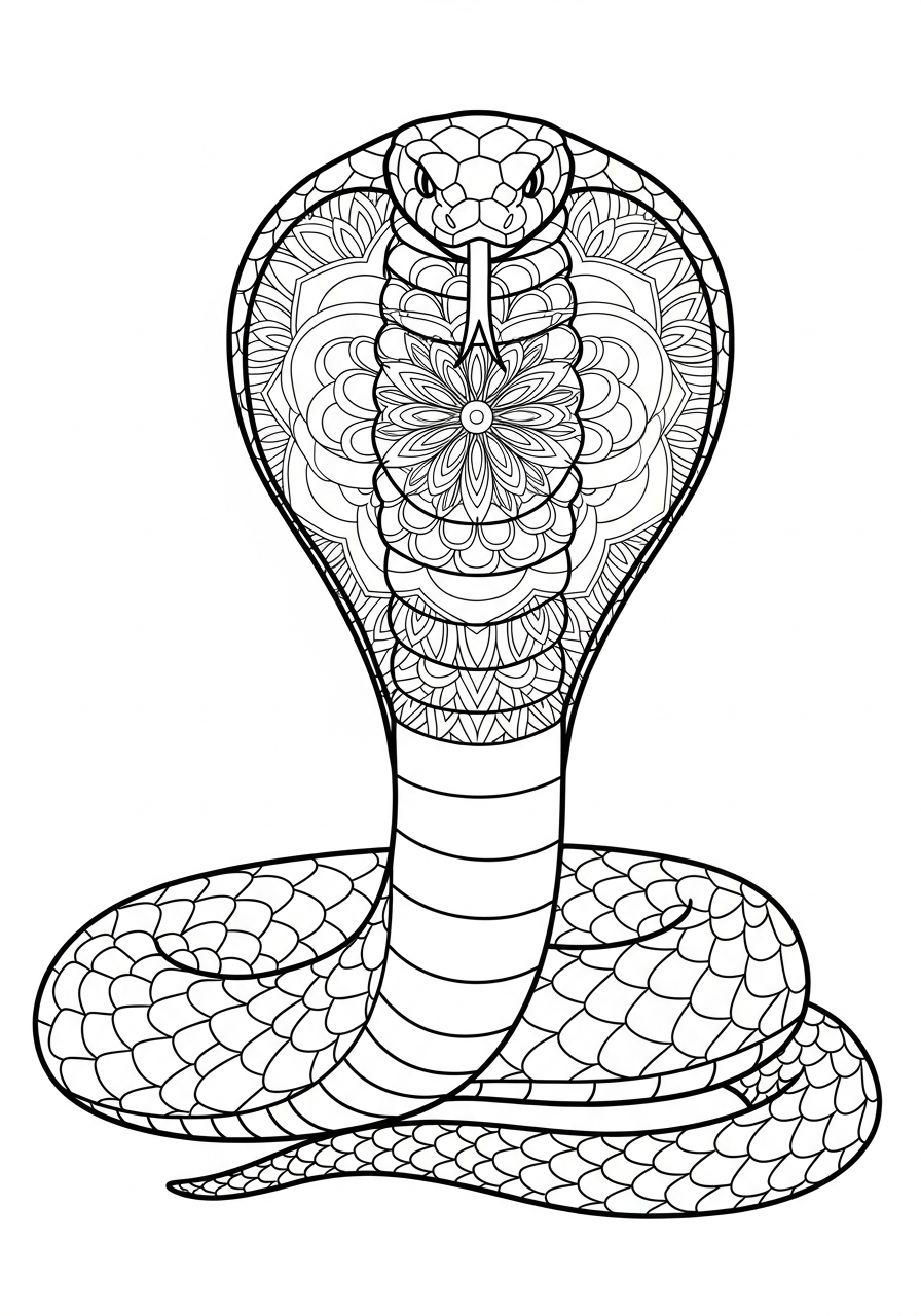 funny King Cobra coloring pages