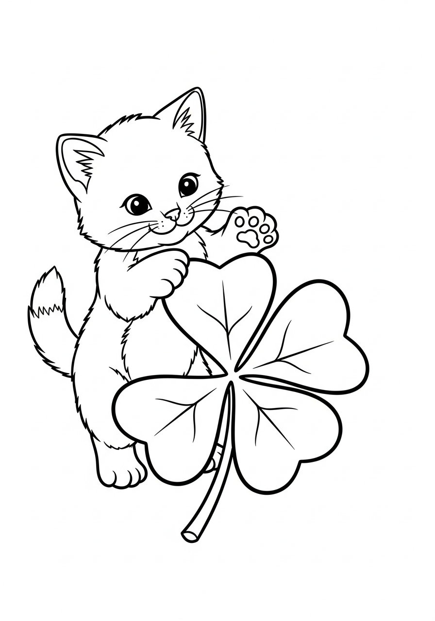 4 Leaf Clover colouring sheets 1