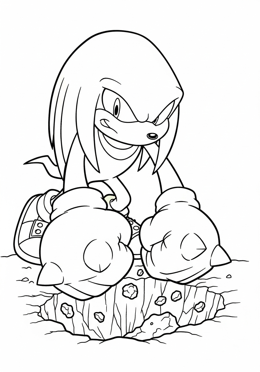 Knuckles coloring pages for toddlers