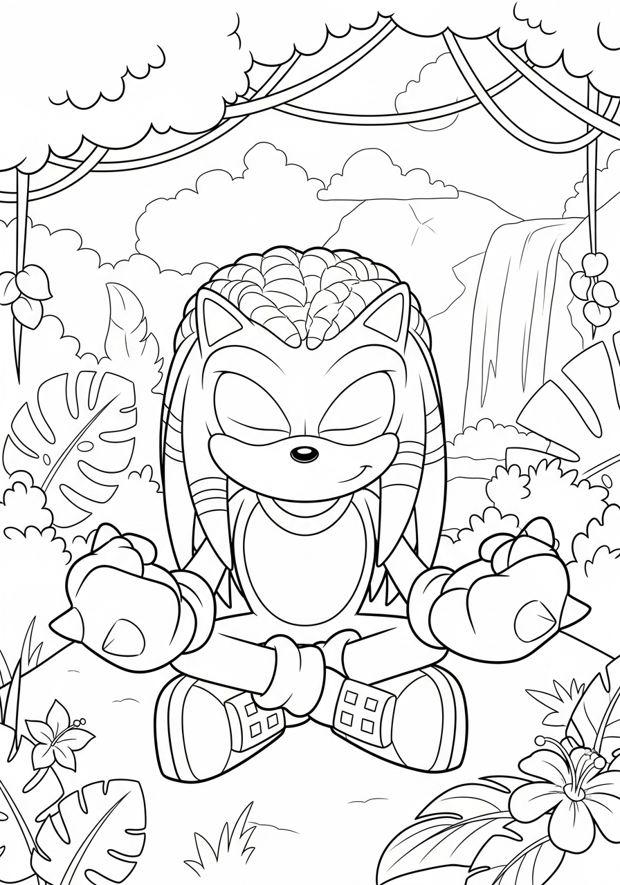 print Knuckles coloring pages 1