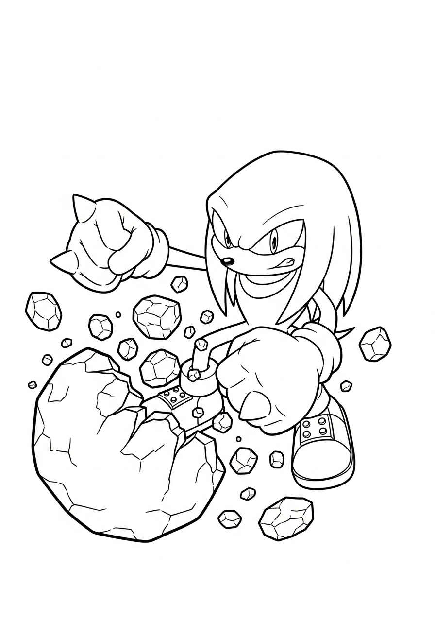 full size Knuckles coloring pages