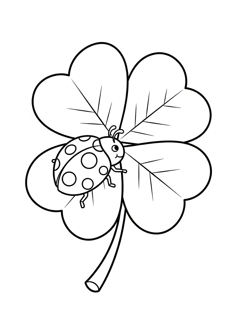 top 4 Leaf Clover coloring pages