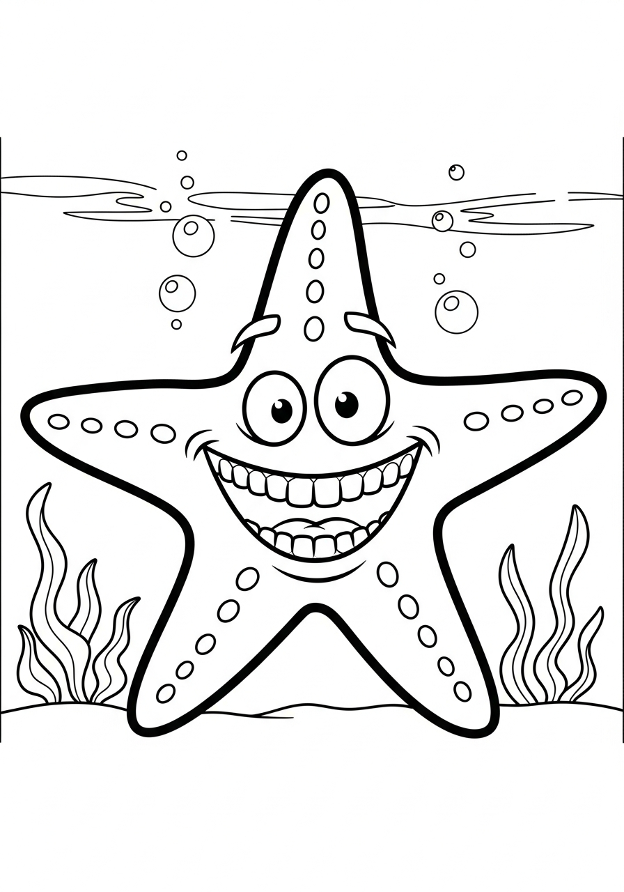 Starfish coloring pages kids