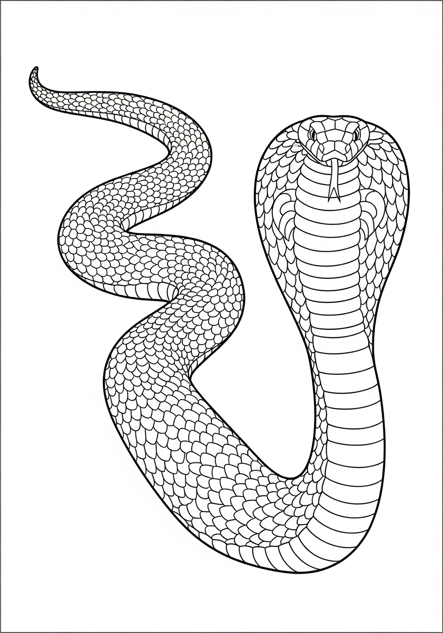King Cobra coloring pages to print 1
