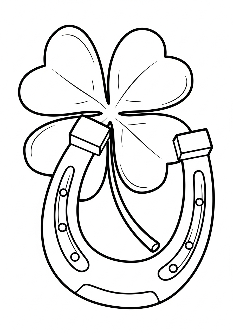 4 Leaf Clover coloring sheets
