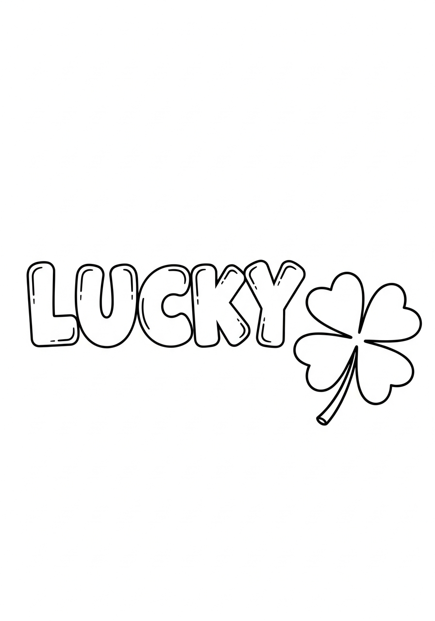 4 Leaf Clover template for coloring
