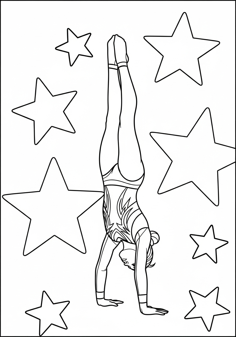gymnastics coloring pages hard