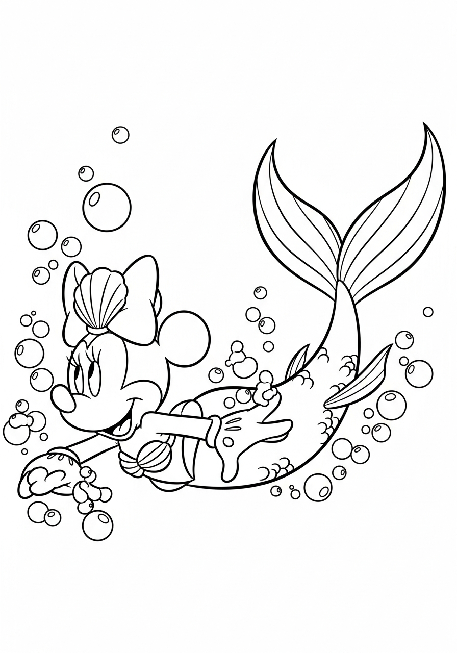 Minnie Mouse drawing for coloring