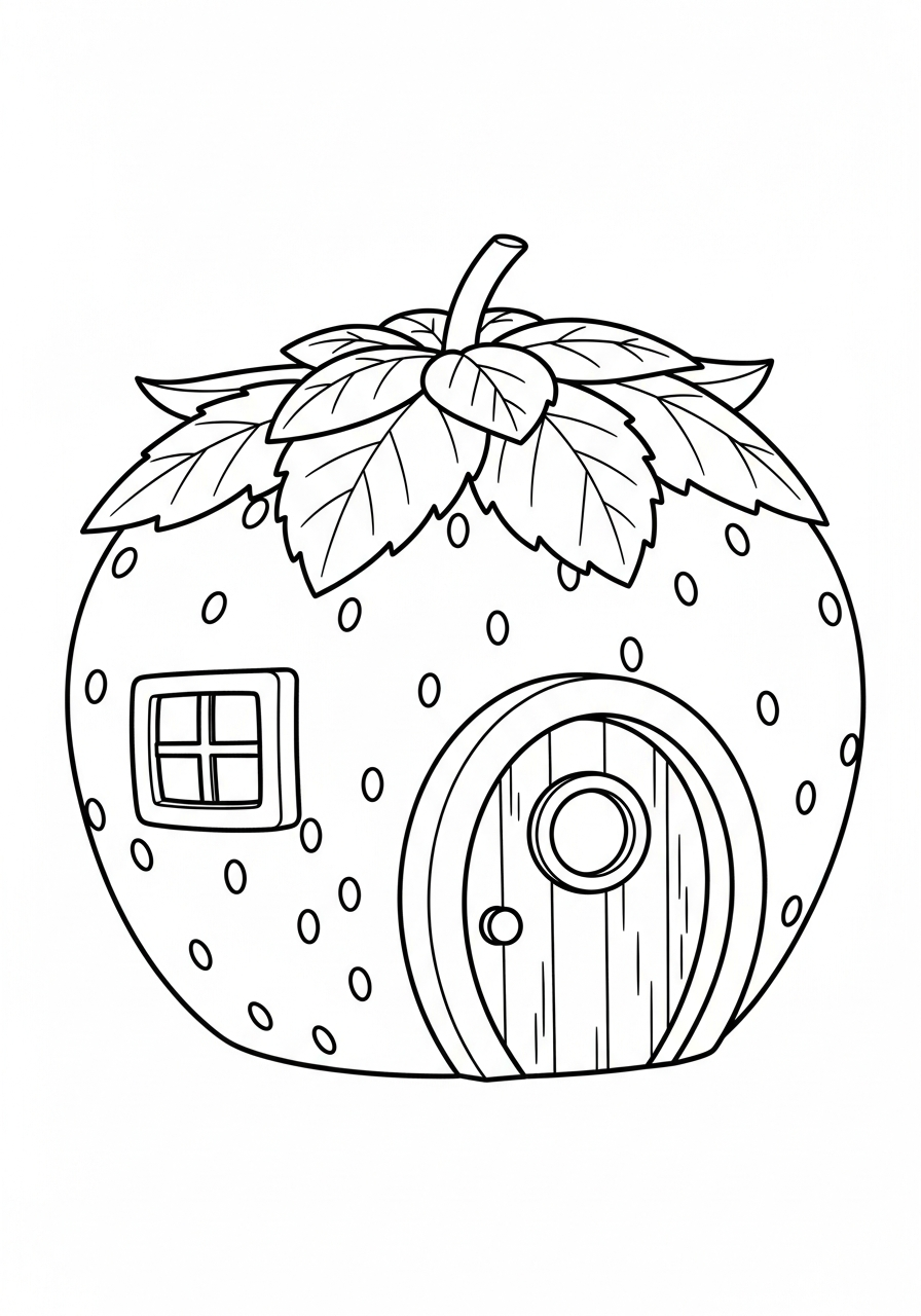 interactive strawberry coloring pages