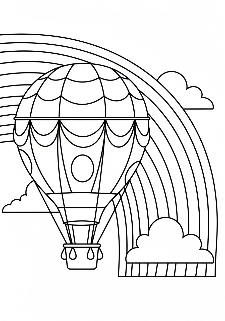Hot Air Balloon coloring sheet