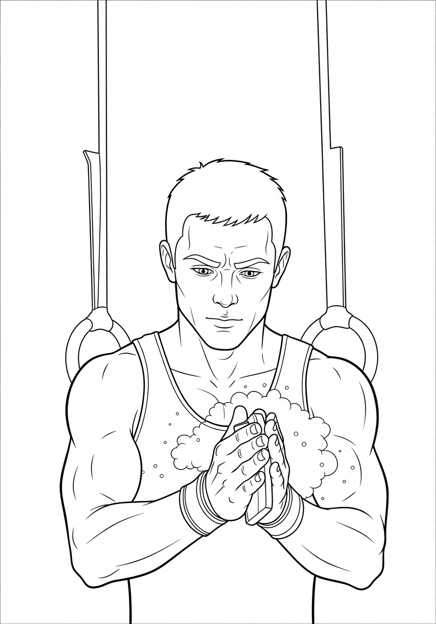 gymnastics coloring pages easy