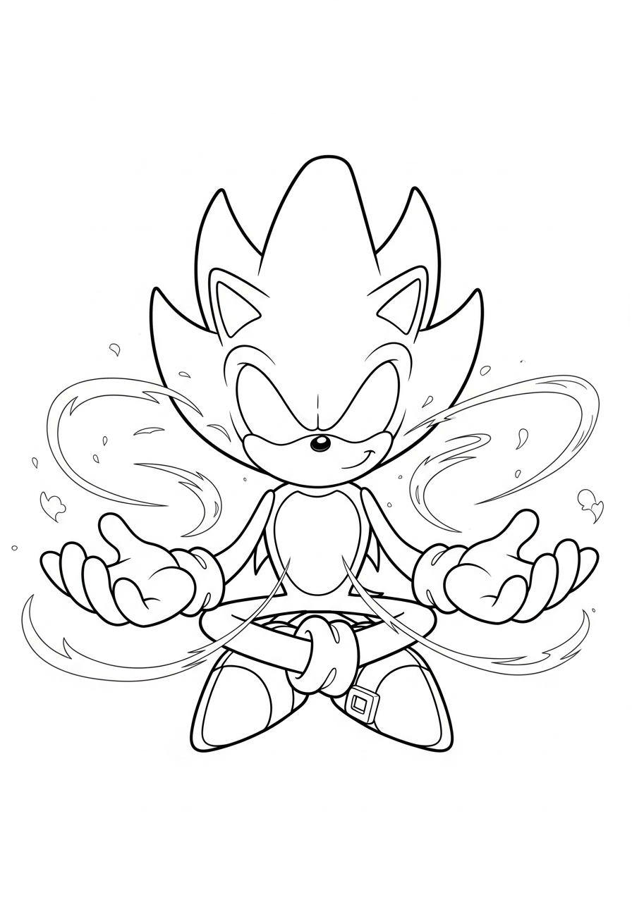 high quality Super Sonic coloring pages