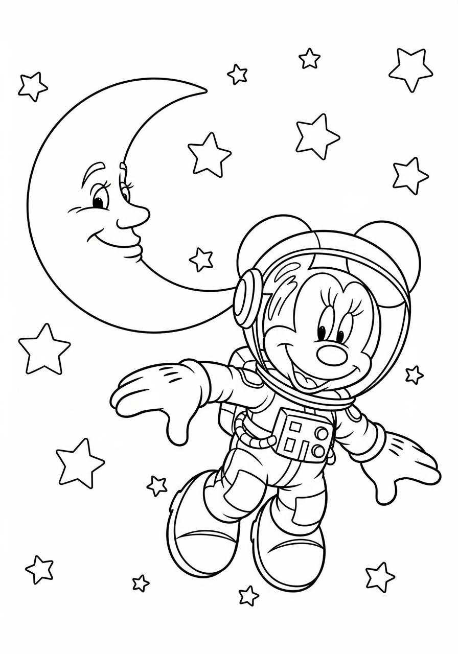 easy Minnie Mouse coloring page