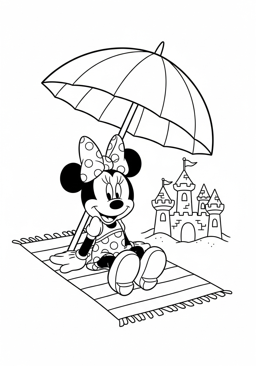 aesthetic Minnie Mouse coloring pages