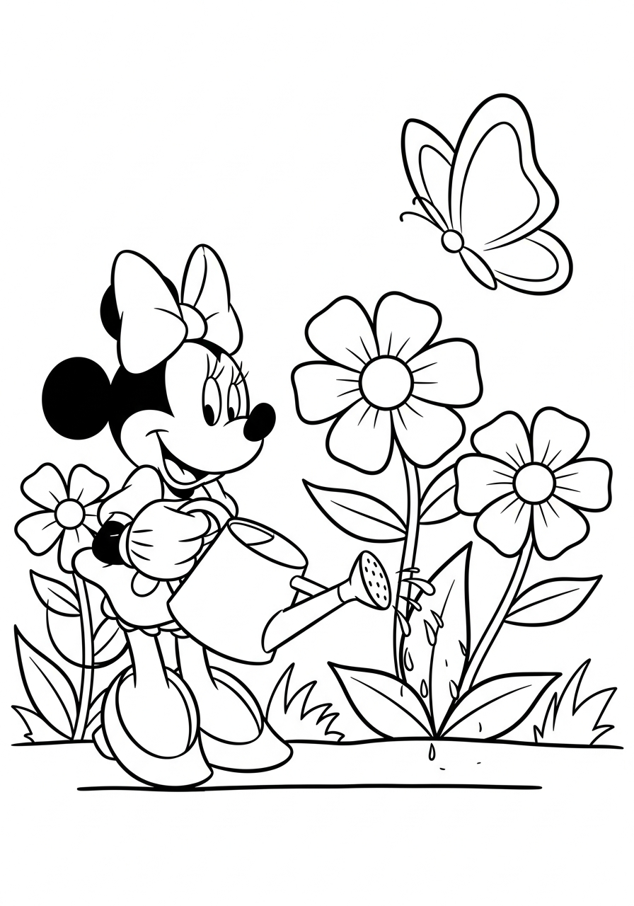 Minnie Mouse coloring pages free print