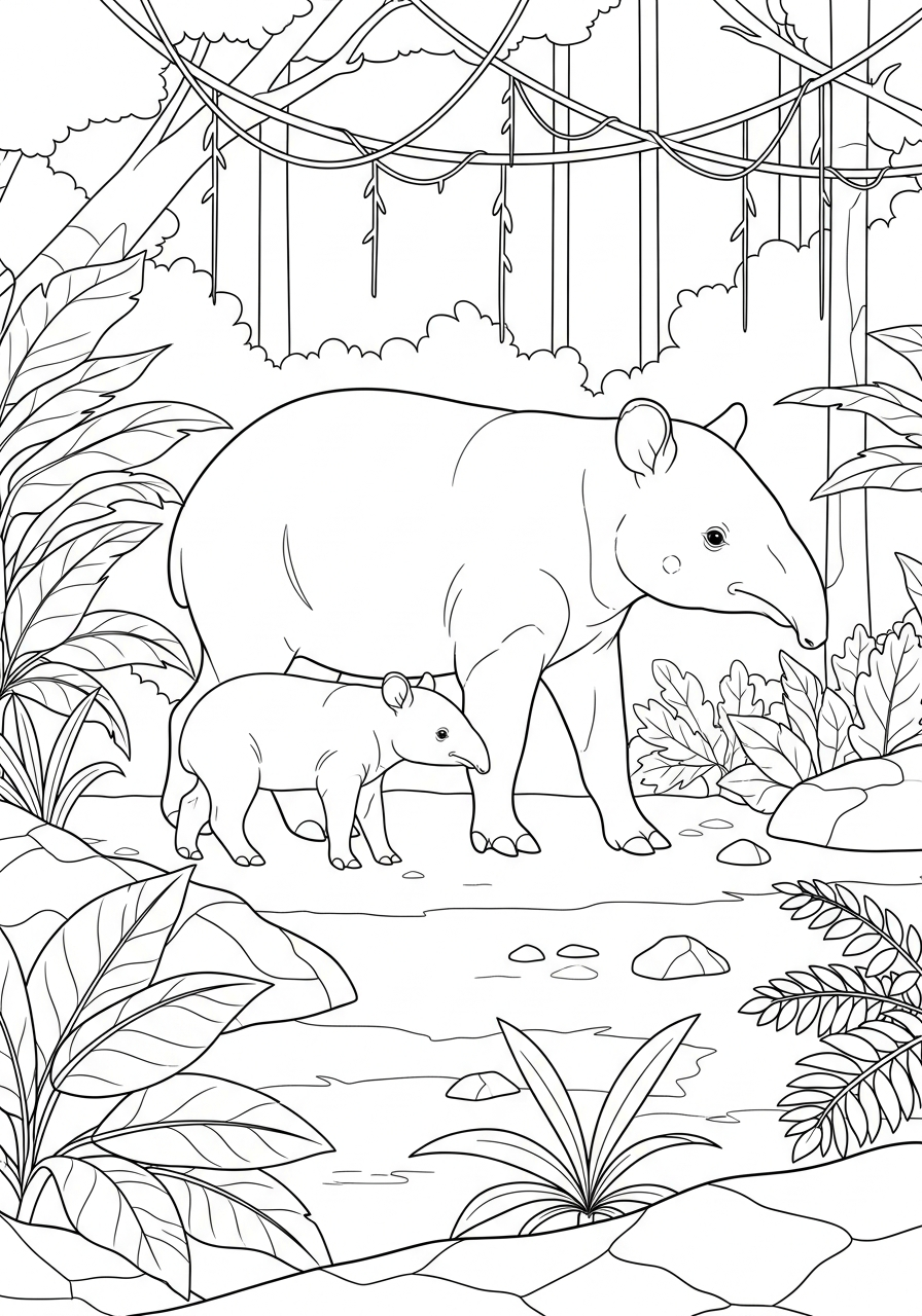 rainforest drawing for coloring