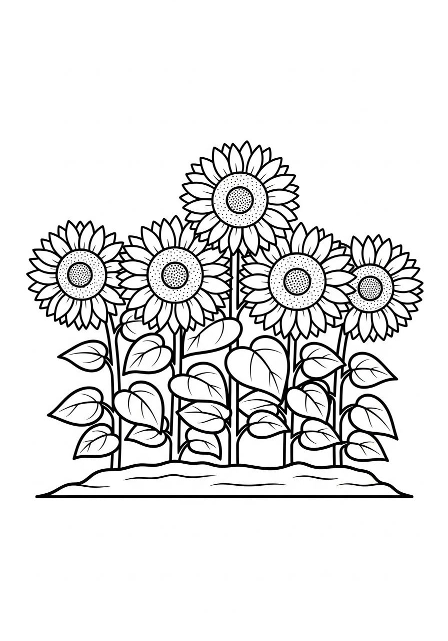 coloring page of sunflower