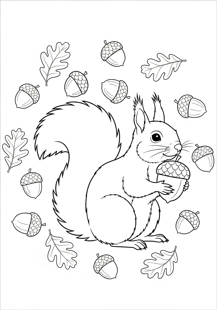 realistic squirrel coloring pages