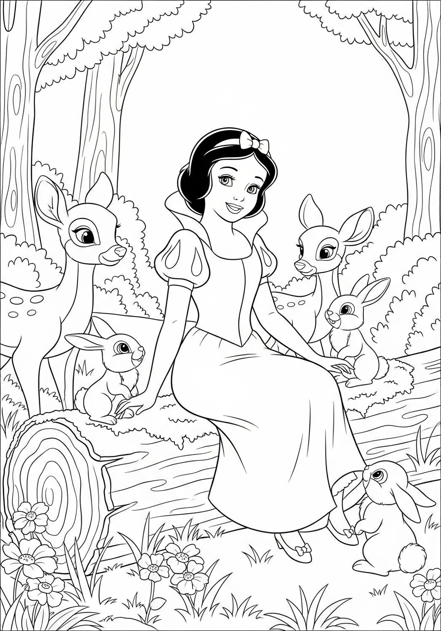Snow White coloring page free printable