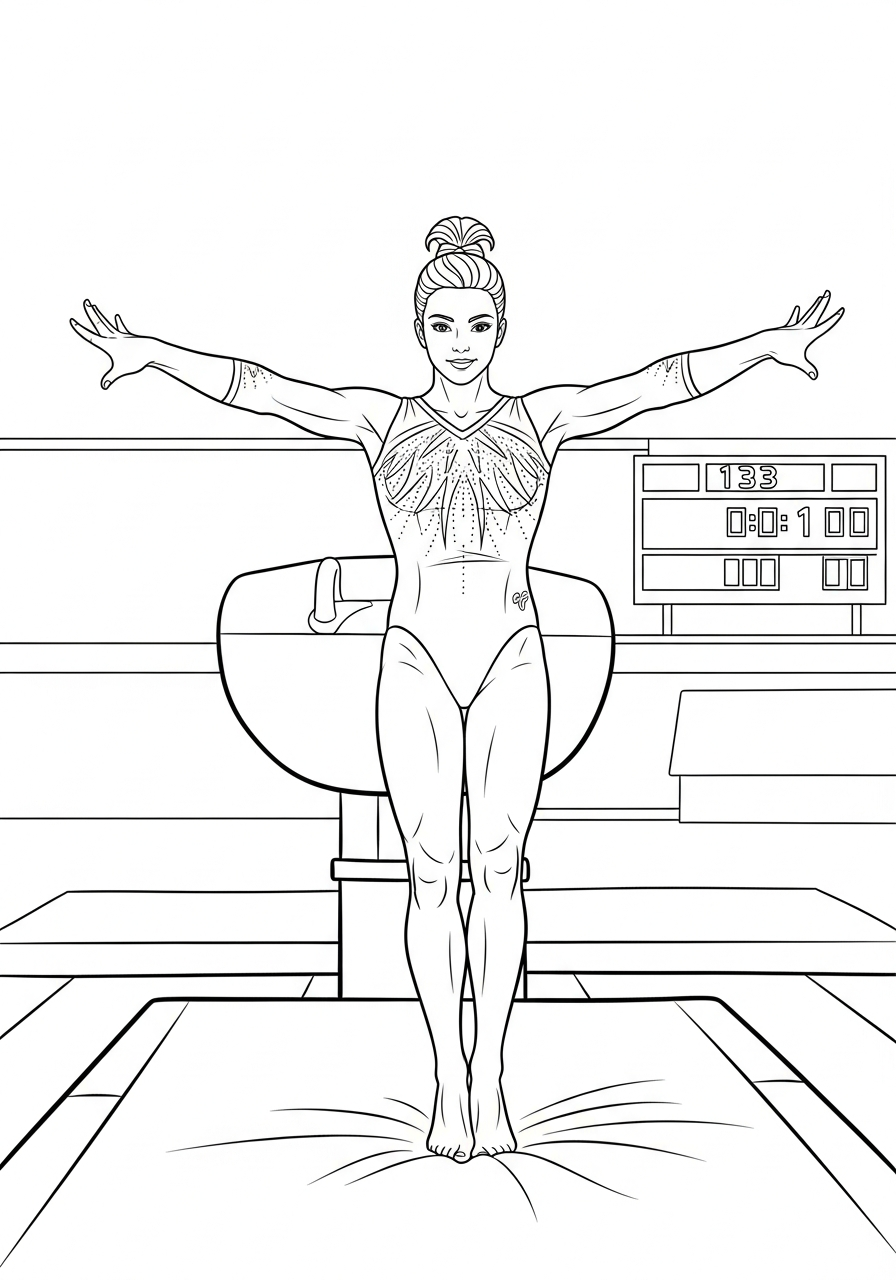 gymnastics coloring pages printable pdf 1