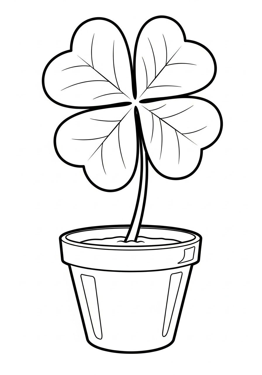 4 Leaf Clover coloring pages online