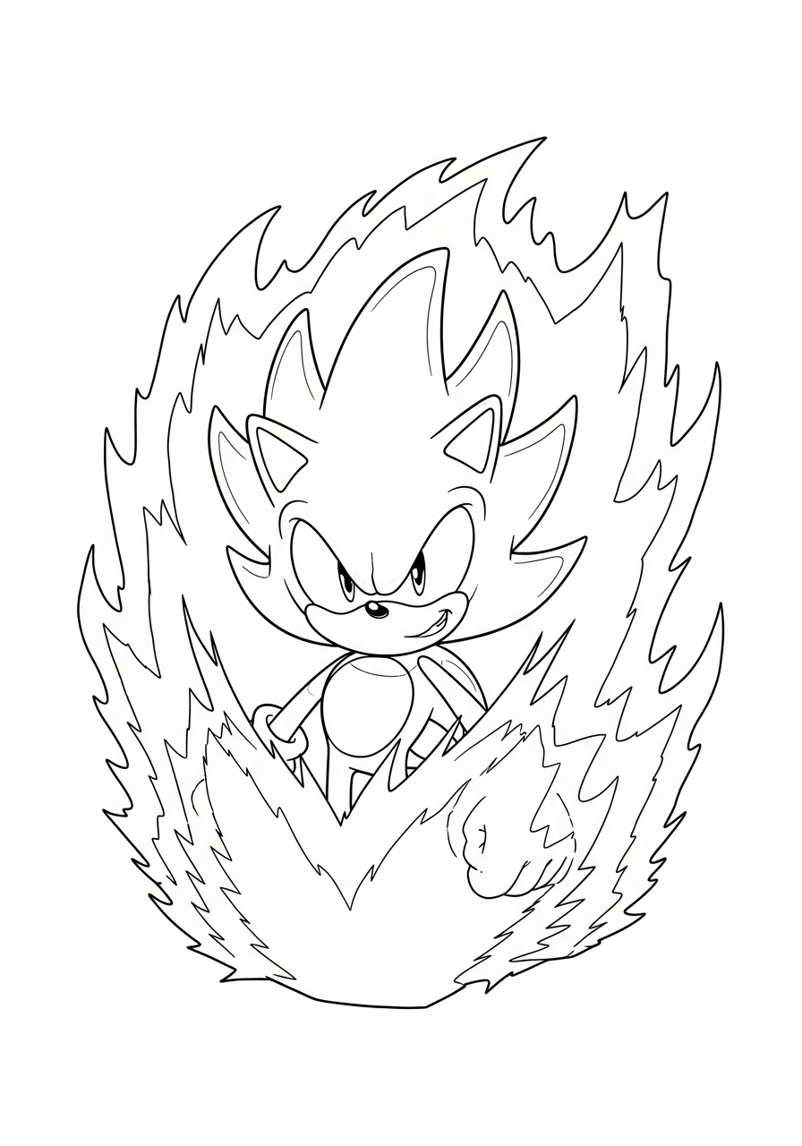 Super Sonic coloring pages high quality