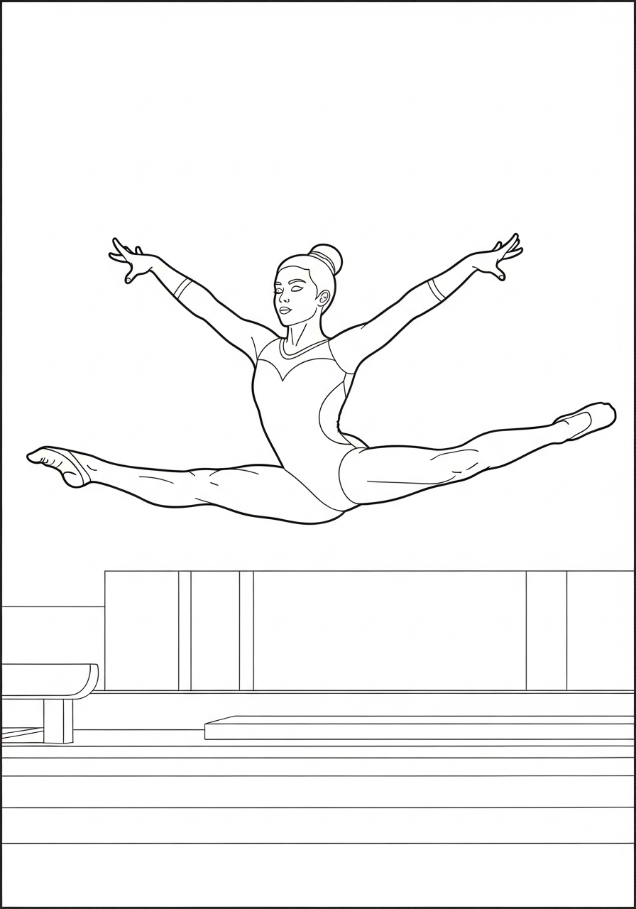 gymnastics coloring pages no background