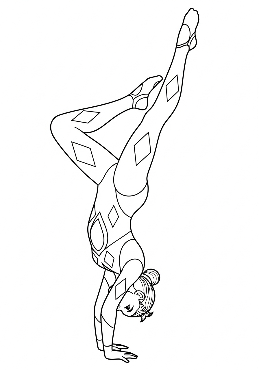 free gymnastics coloring pages pdf printable 1