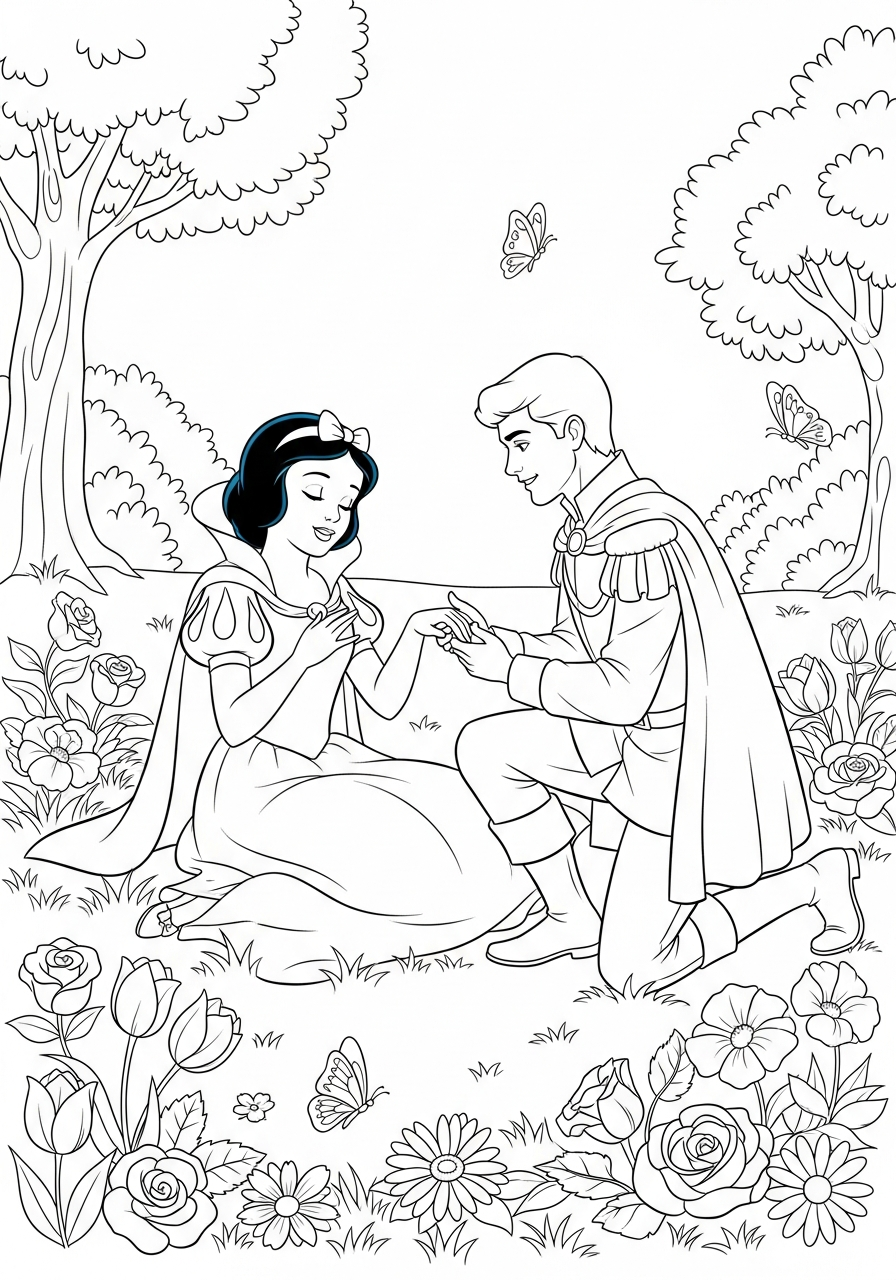 high quality Snow White coloring pages