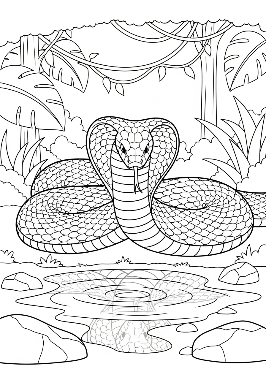 King Cobra colouring sheets