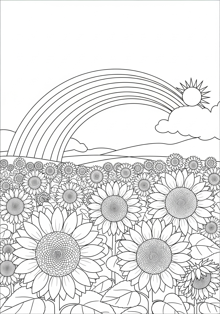 best sunflower coloring pages