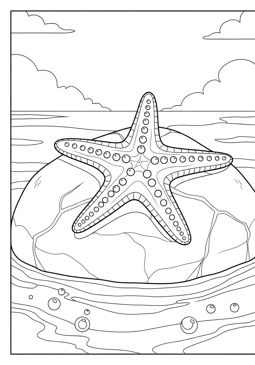 Starfish coloring pages for toddlers
