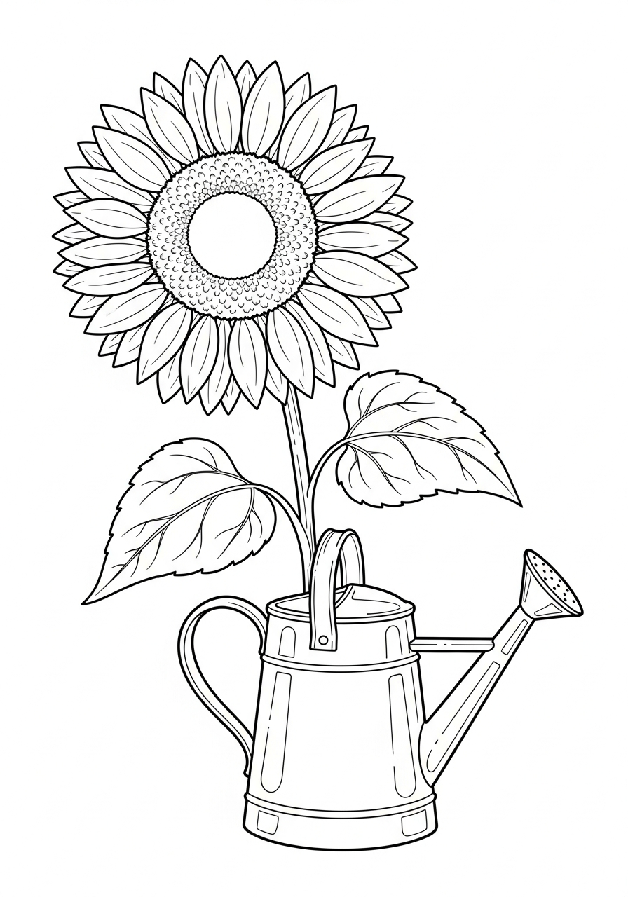 sunflower coloring pages for school