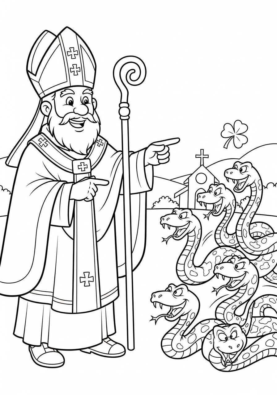 high quality Saint Patrick coloring pages
