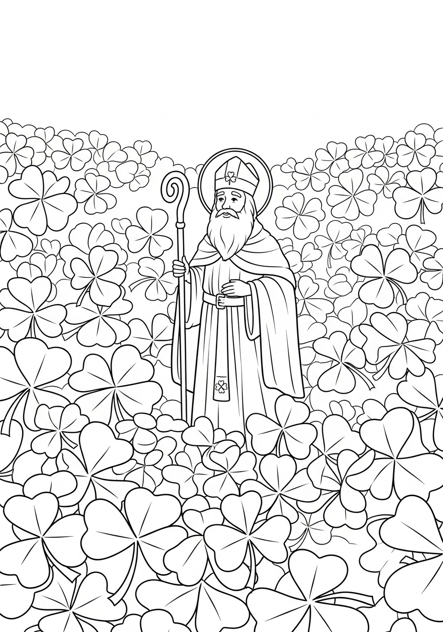 Saint Patrick coloring pages for kindergarten
