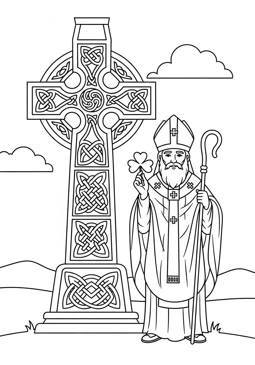 Saint Patrick coloring sheets to print