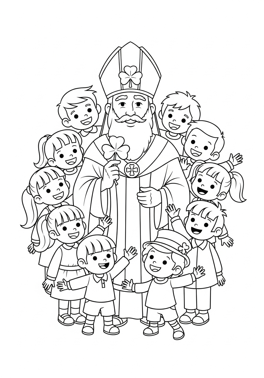 Saint Patrick outline for coloring