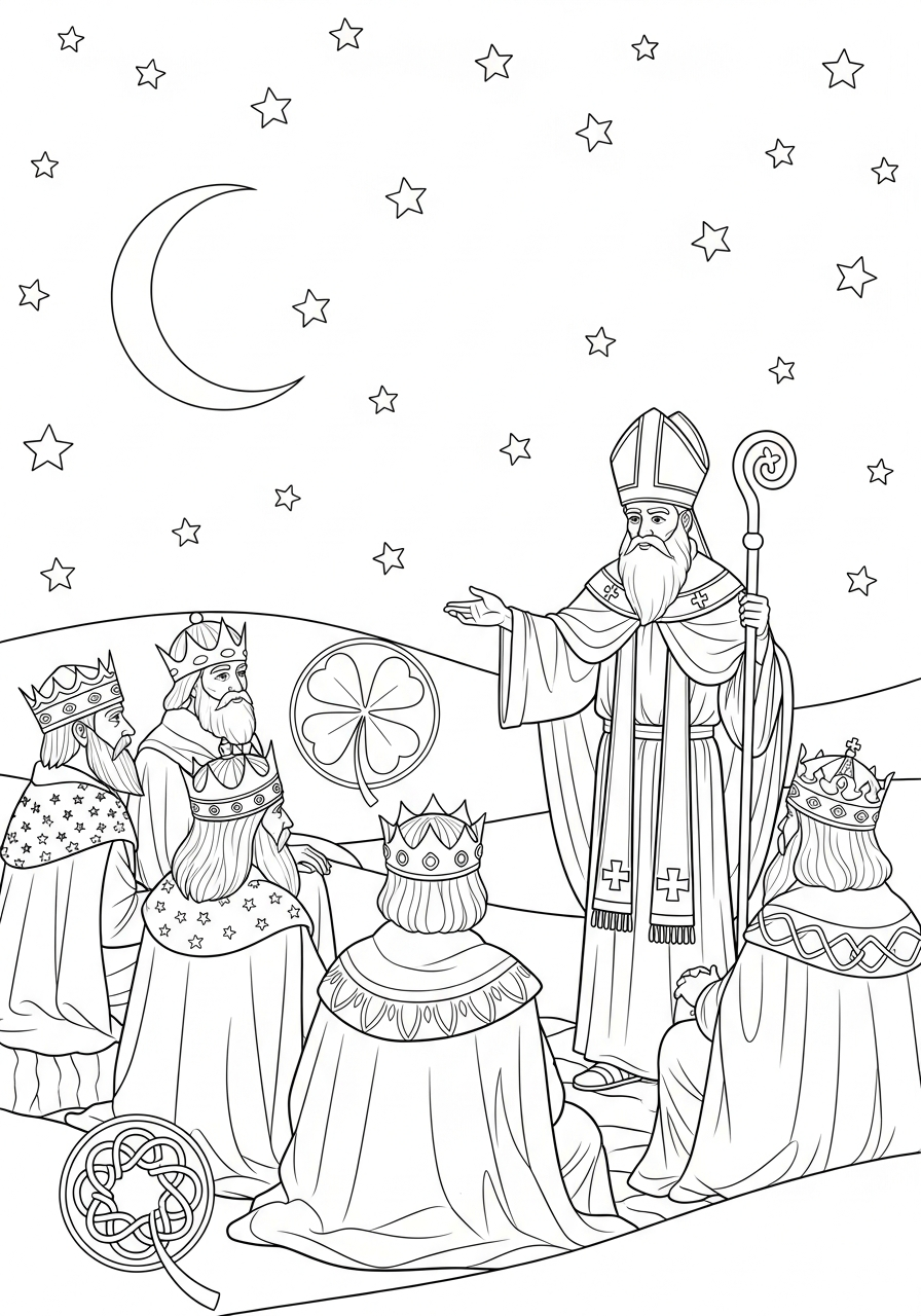 detailed Saint Patrick coloring pages
