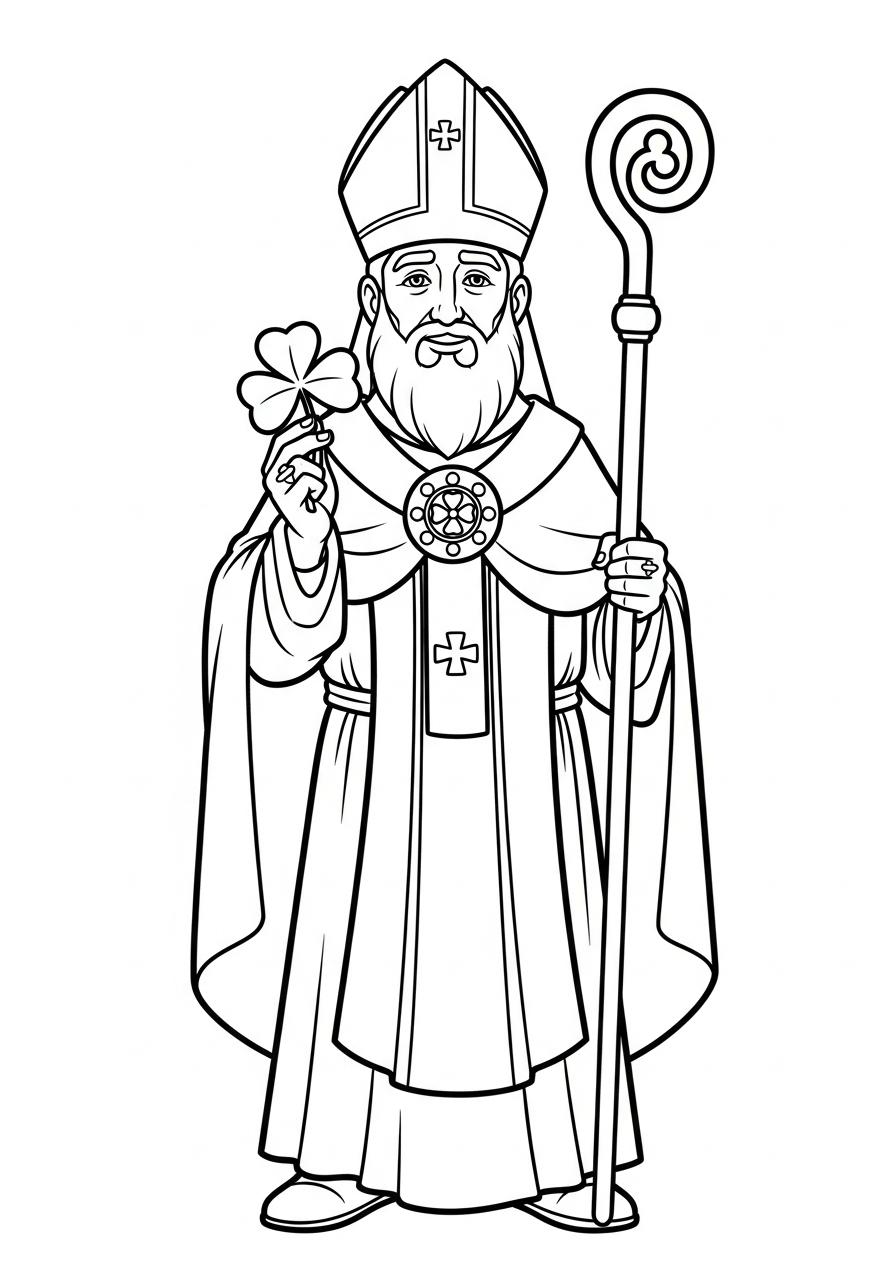 Saint Patrick coloring page kids