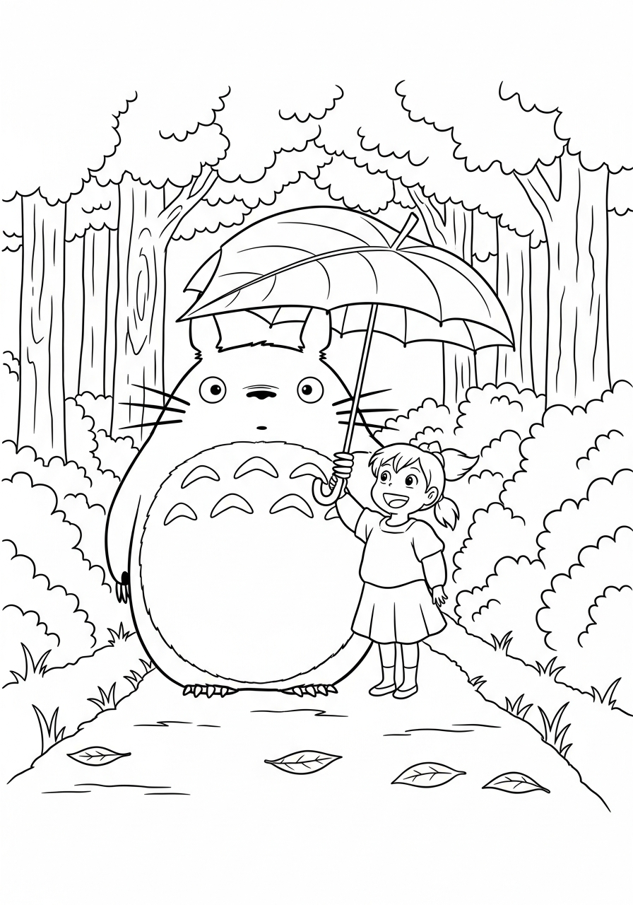 Totoro coloring pages no background