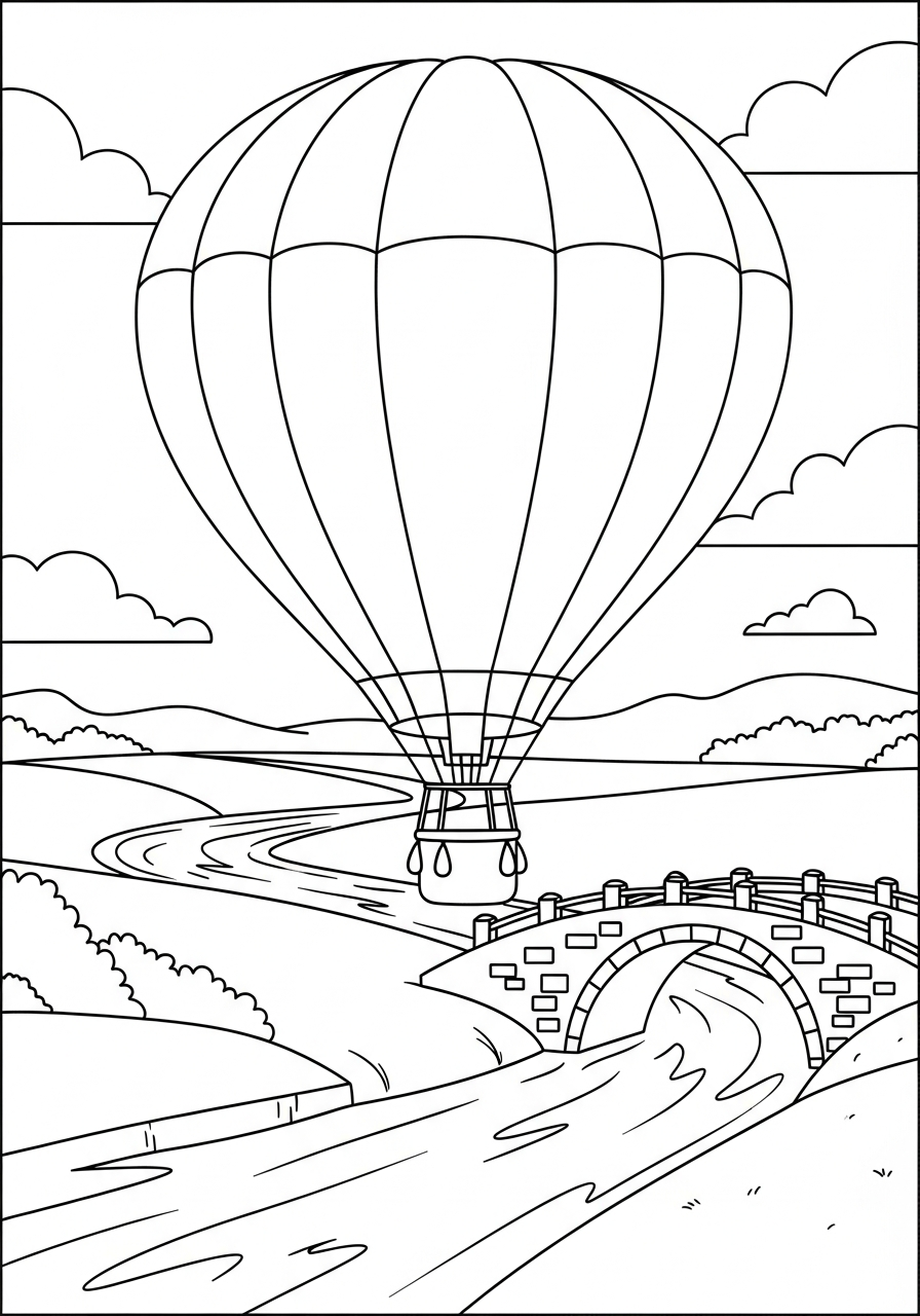 Hot Air Balloon coloring pages printable free