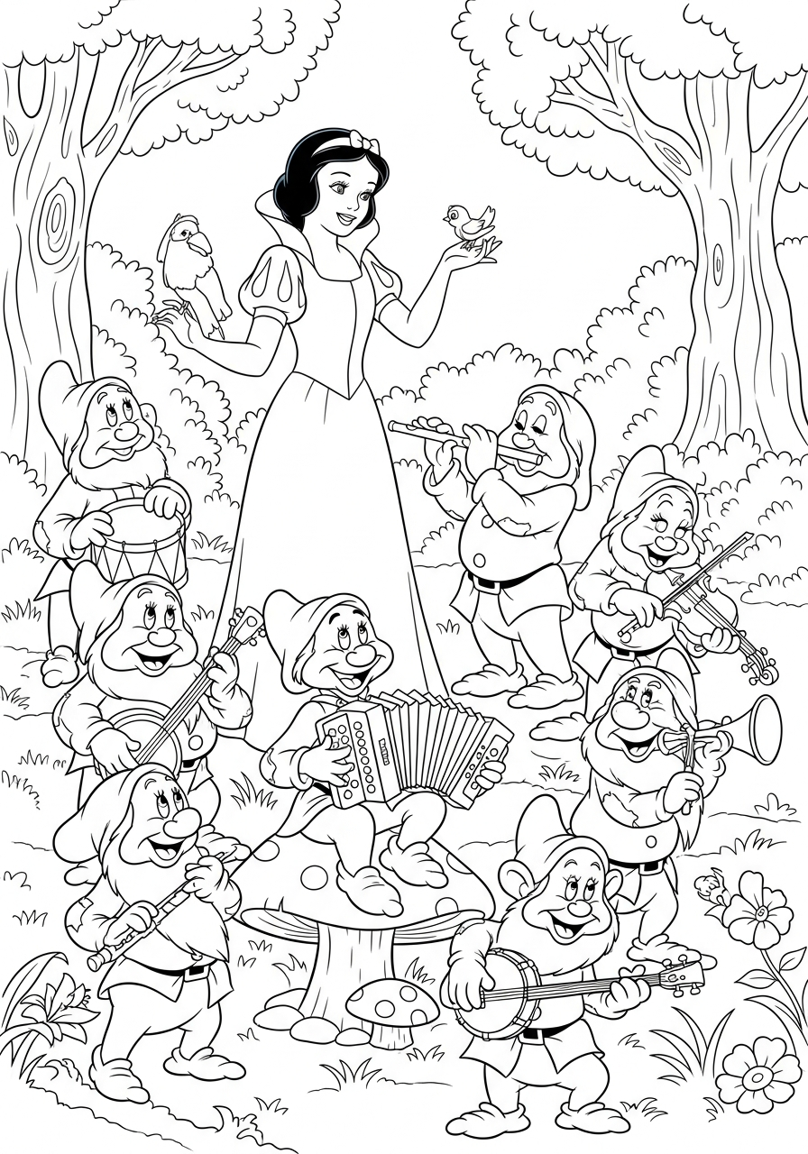 printable Snow White pictures to color