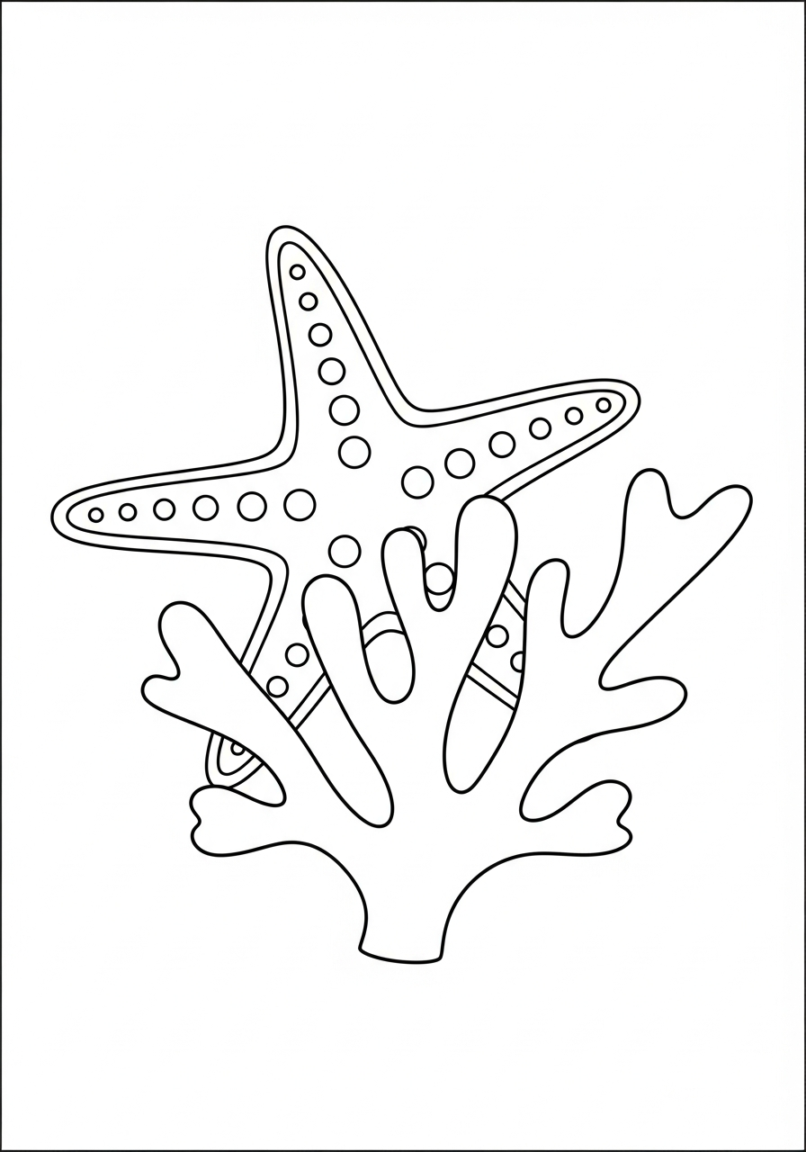 Starfish coloring pages for kids to print